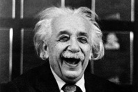 Einstein laughs